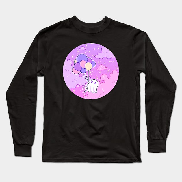 Up - Ghostie likes helium colorful balloons Long Sleeve T-Shirt by inkcapella